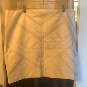 WHBM White & Gold Geometric Skirt - Sz 14
